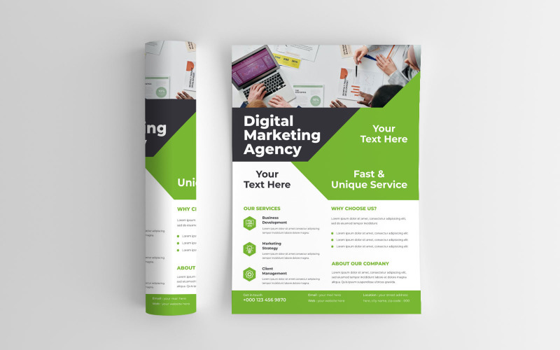 Digital Marketing Agency Small Business Expo Flyer Design Vector Layout Corporate Identity