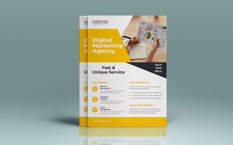 Elegant Business Conference Marketing Flyer Vector Layout Corporate Identity