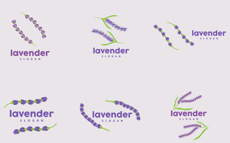Lavender Logo Elegant Purple Flower PlantV11 Logo Template