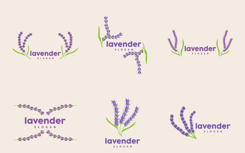 Lavender Logo Elegant Purple Flower PlantV3 Logo Template