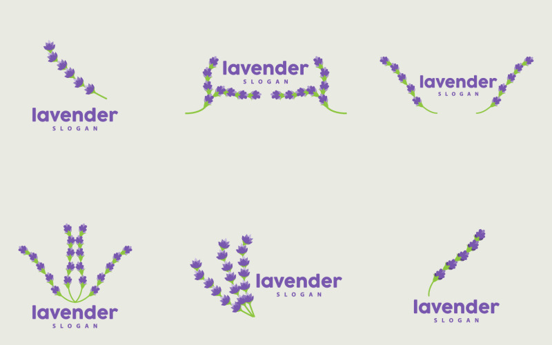 Lavender Logo Elegant Purple Flower PlantV5 Logo Template