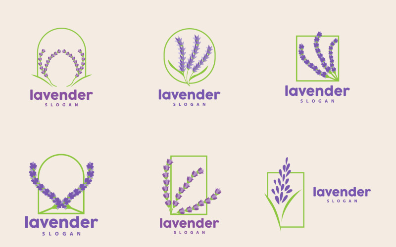 Lavender Logo Elegant Purple Flower PlantV6 Logo Template