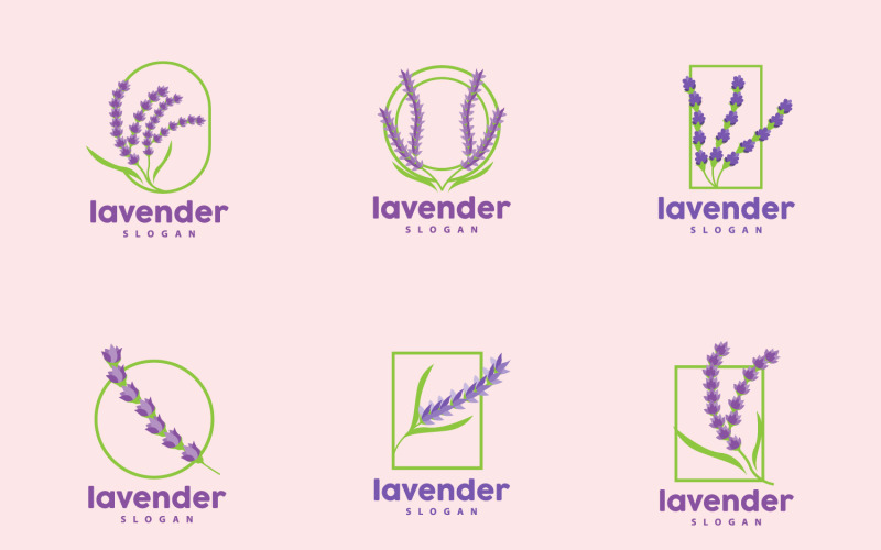 Lavender Logo Elegant Purple Flower PlantV7 Logo Template