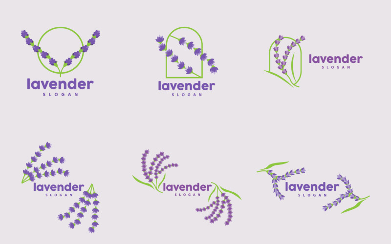 Lavender Logo Elegant Purple Flower PlantV9 Logo Template
