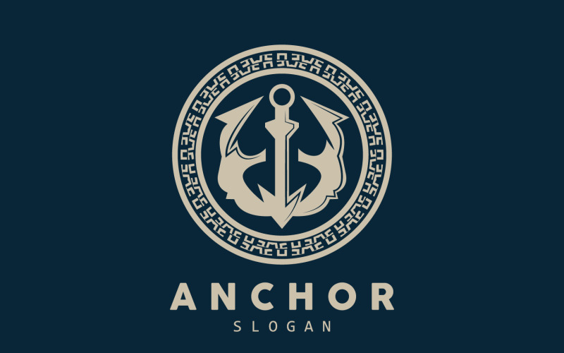 Marine ship vector anchor logo simple designV11 Logo Template
