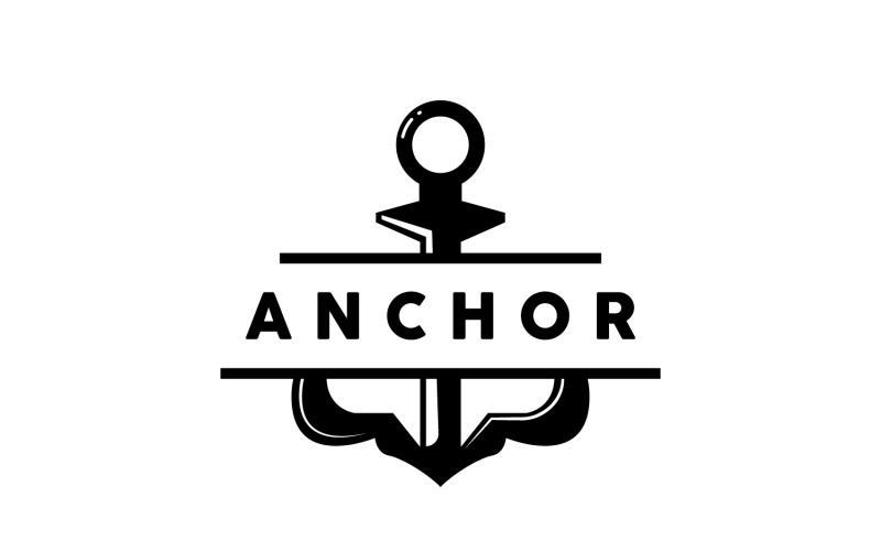 Marine ship vector anchor logo simple designV12 Logo Template