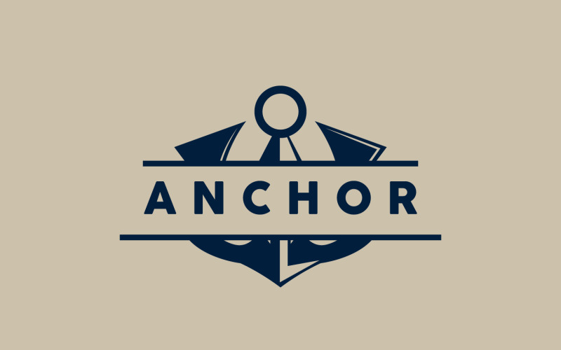 Marine ship vector anchor logo simple designV13 Logo Template