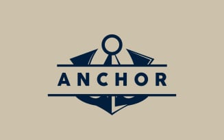 Marine ship vector anchor logo simple designV13