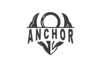 Marine ship vector anchor logo simple designV17