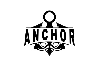 Marine ship vector anchor logo simple designV19