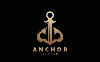 Marine ship vector anchor logo simple designV1