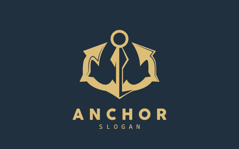 Marine ship vector anchor logo simple designV3 Logo Template