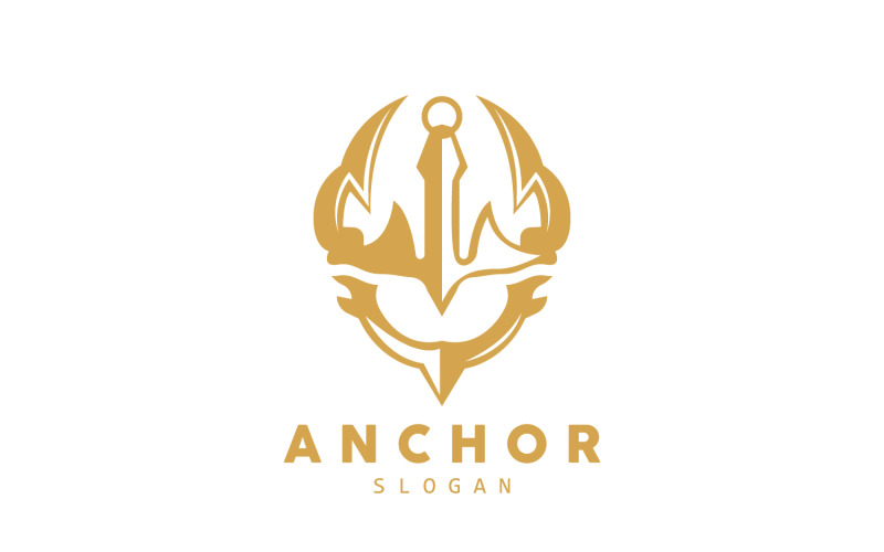 Marine ship vector anchor logo simple designV6 Logo Template