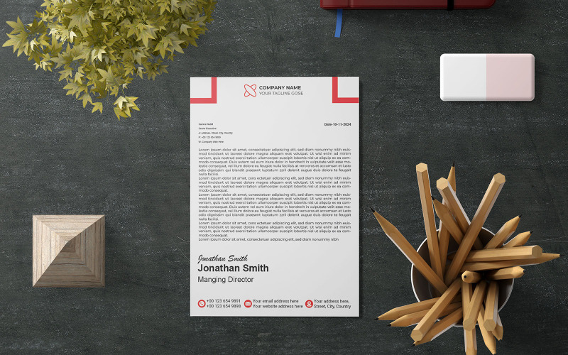 Creative Letterhead, Minimalist Letterhead Design Corporate Identity