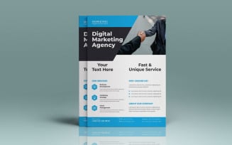 Digital Marketing Agency Business Intelligence Solutions Flyer Vector Layout Template