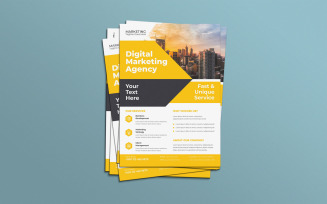 Digital Marketing Agency Business Intelligence Solutions Flyer Vector Layout Templates