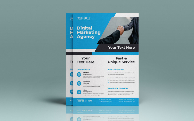 Digital Marketing Agency Business Mentorship Program Flyer Vector Layout Template Corporate Identity