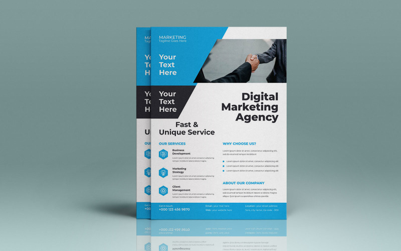 Digital Marketing Agency Entrepreneurship Conference Flyer Vector Layout Template Corporate Identity