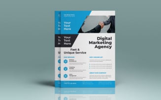Digital Marketing Agency Entrepreneurship Conference Flyer Vector Layout Template