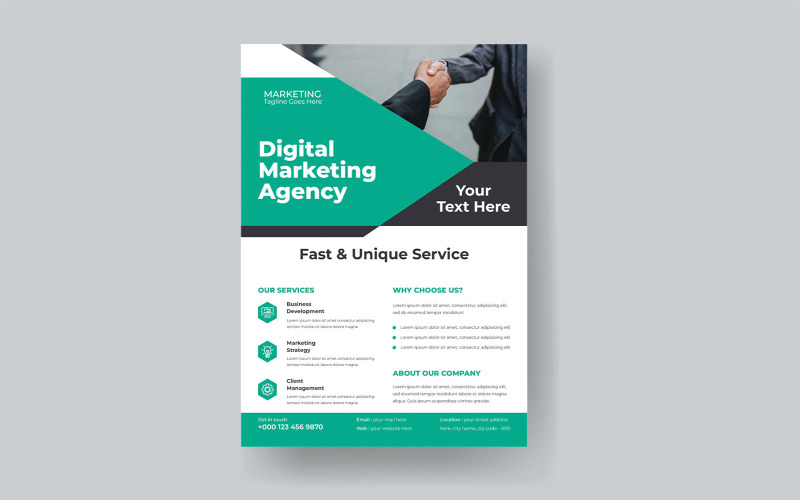 Digital Marketing Agency Entrepreneurship Conference Flyer Vector Layout Corporate Identity