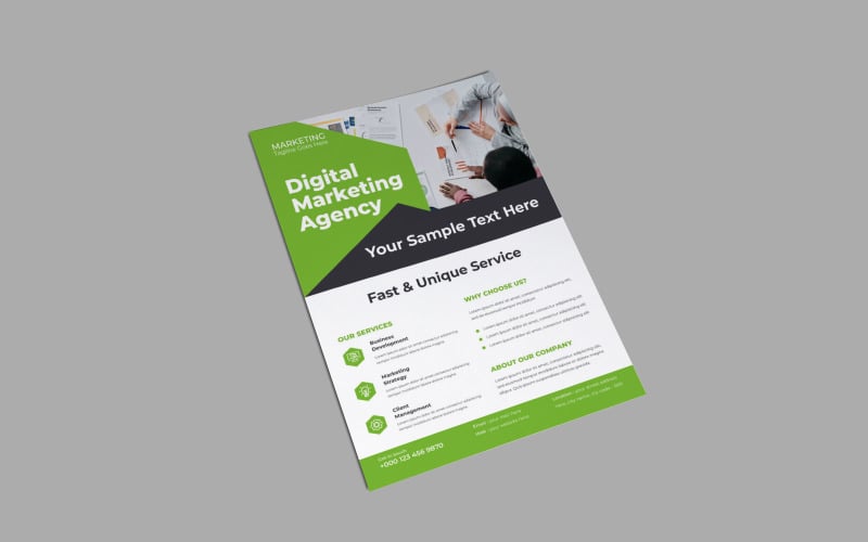 Digital Marketing Agency Financial Management Workshop Flyer Vector Layout Template Corporate Identity