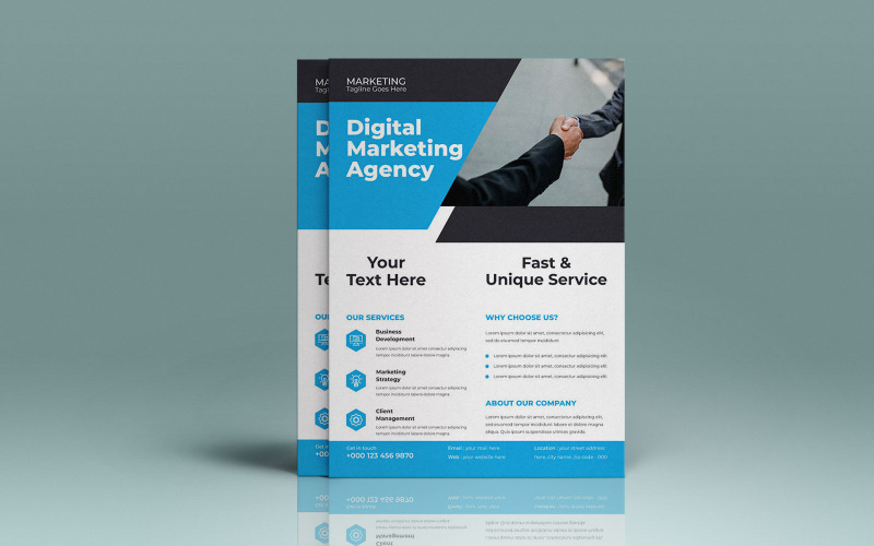 Digital Marketing Agency Leadership Coaching Workshop Flyer Vector Layout Template Corporate Identity