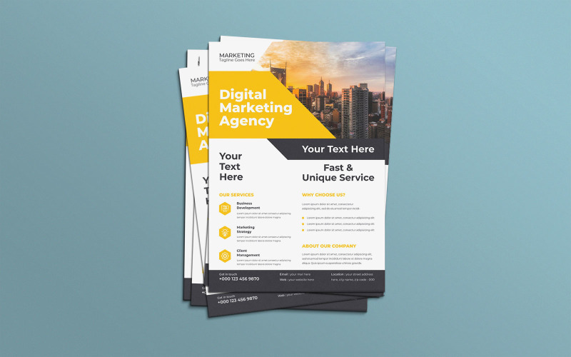Digital Marketing Agency Leadership Coaching Workshop Flyer Vector Layout Templates Corporate Identity