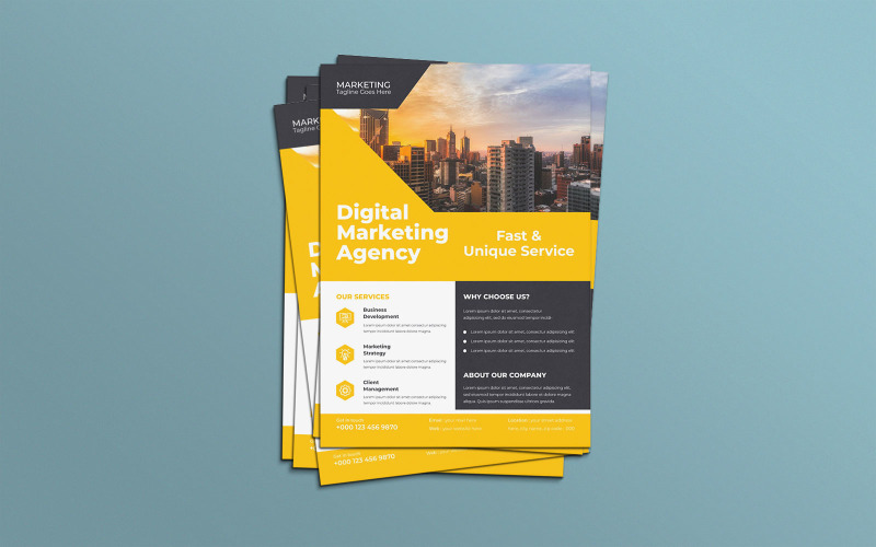 Digital Marketing Agency Modern Corporate Flyer Templates Vector Layout Template Corporate Identity