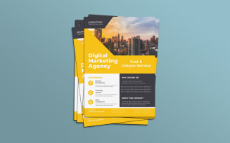 Digital Marketing Agency Modern Corporate Flyer Templates Vector Layout Template