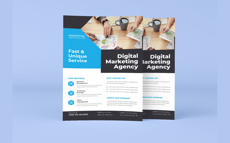 Digital Marketing Agency New Corporate Annual Report Flyer Vector Layout Corporate Identity
