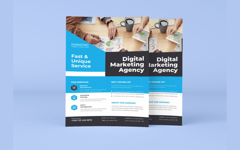 Digital Marketing Agency New Corporate Company Flyer Template Vector Layout Corporate Identity