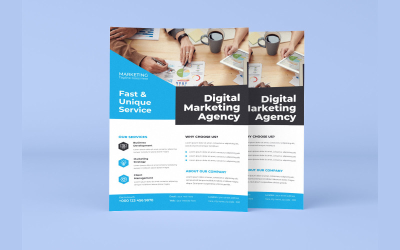Digital Marketing Agency New Entrepreneurship Conference Flyer Vector Layout Corporate Identity