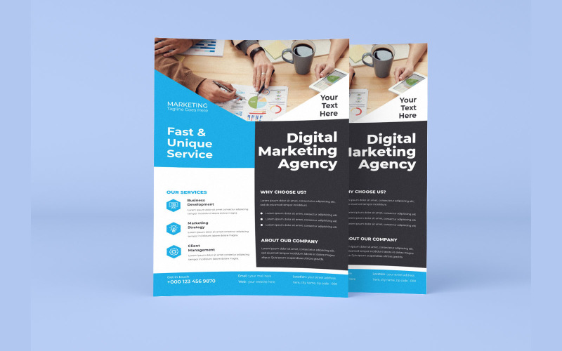 Digital Marketing Agency New Real Estate Agency Flyer Design Vector Layout Corporate Identity