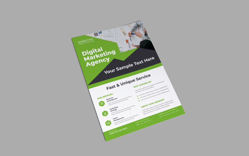 Digital Marketing Agency Real Estate Agency Flyer Design Vector Layout Template Corporate Identity