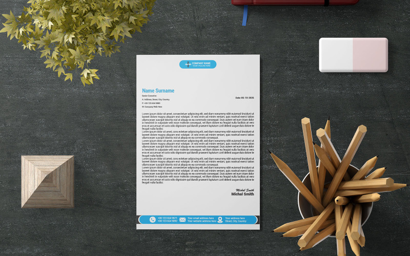 Letterhead, Creative Letterhead, Minimalist Letterhead Design Corporate Identity