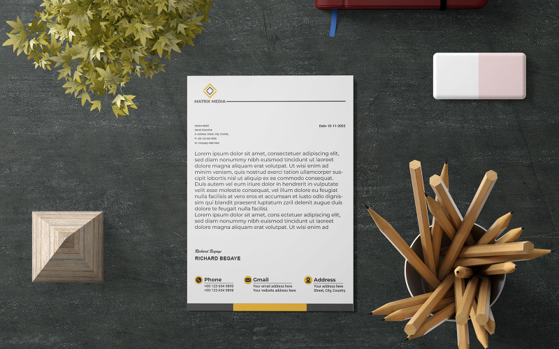 Letterhead, Creative Letterhead, Minimalist Letterhead, Letterhead Sample Corporate Identity