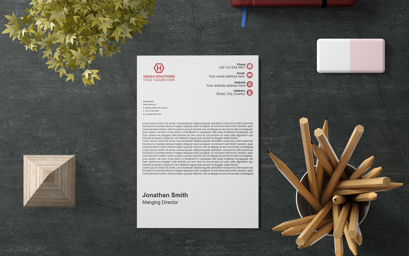 Minimalist Letterhead, Letterhead Sample, Modern Letterhead Corporate Identity
