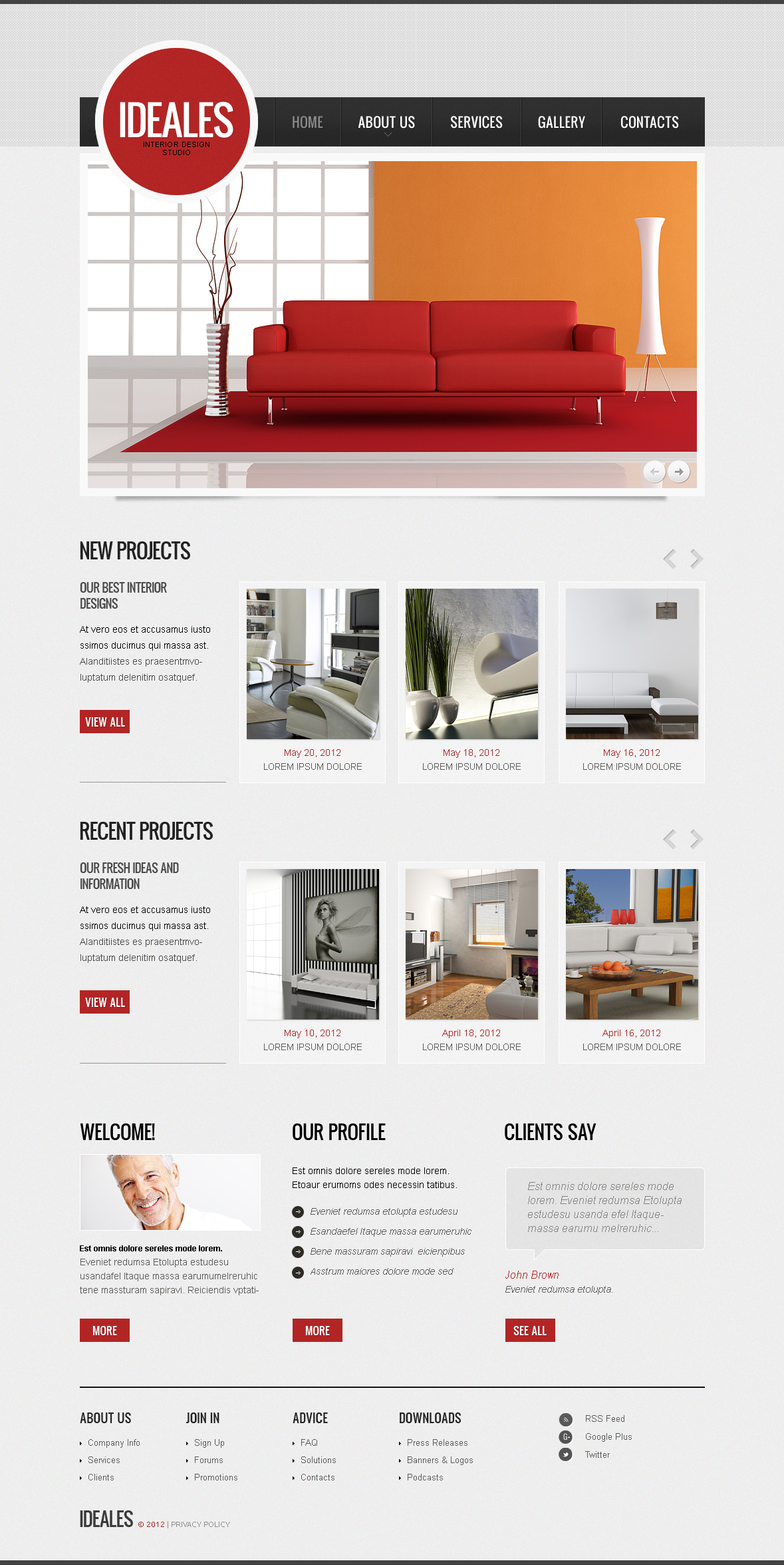 Interieurontwerp Moto CMS HTML-sjabloon