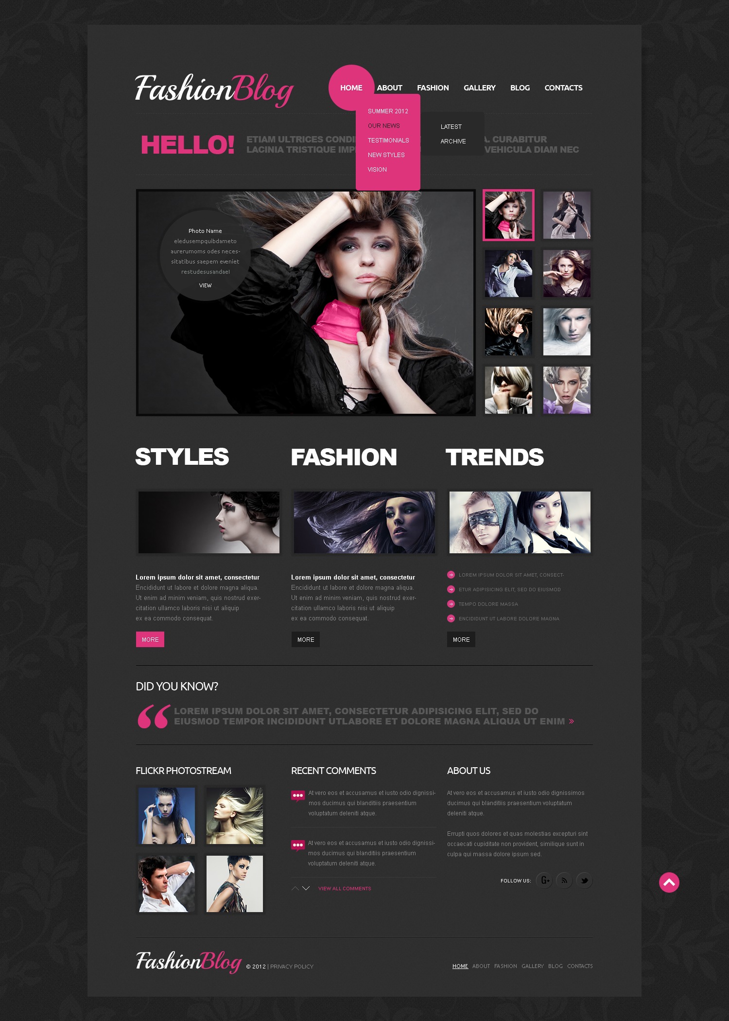 Tema Joomla #41721 per Un Sito di Moda - screenshot