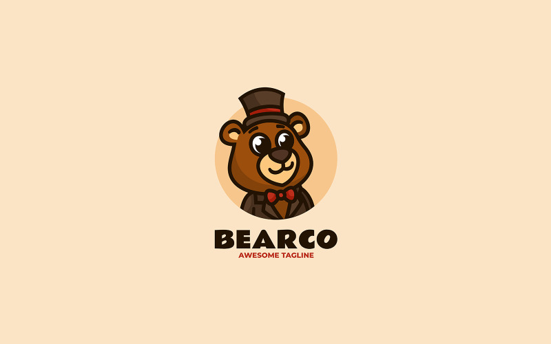 Bear Mascot Cartoon Logo 6 Logo Template