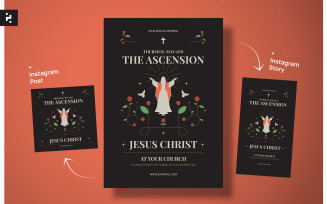 Black Minimal Jesus Ascension Day Flyer