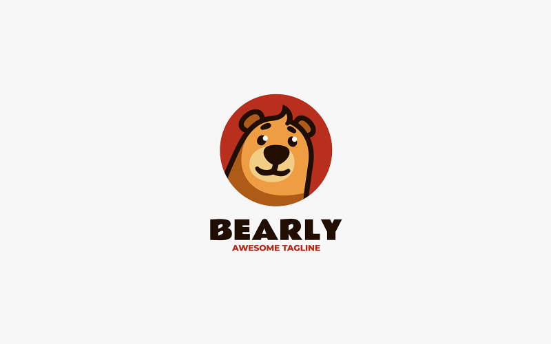 Brown Bear Mascot Cartoon Logo Logo Template