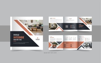Interior square trifold, Interior magazine or interior portfolio design layout