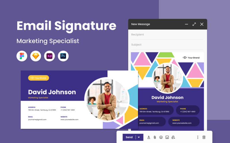 Marketing Specialist - Email Signature Template V1 UI Element