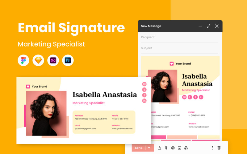 Marketing Specialist - Email Signature Template V5 UI Element