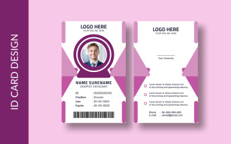Modern Identity Card Design pink background