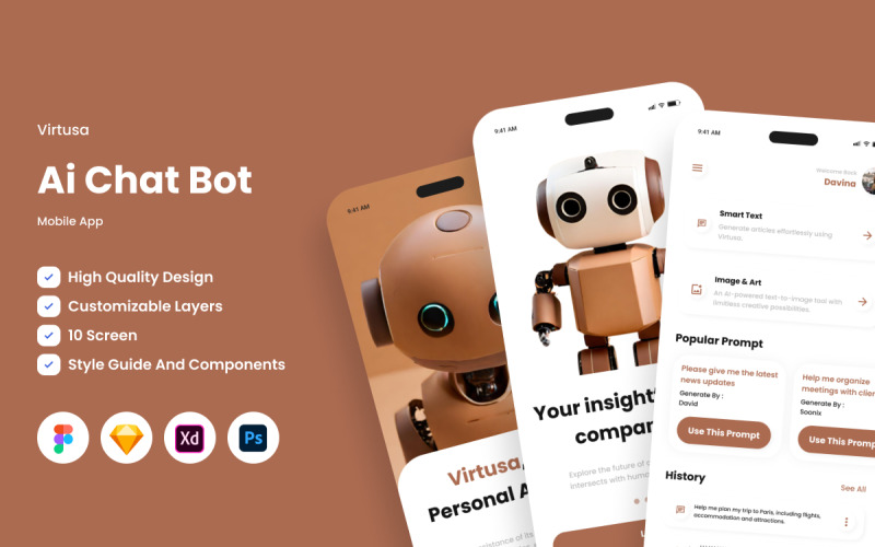 Virtusa - Ai Chatbot Mobile App UI Element