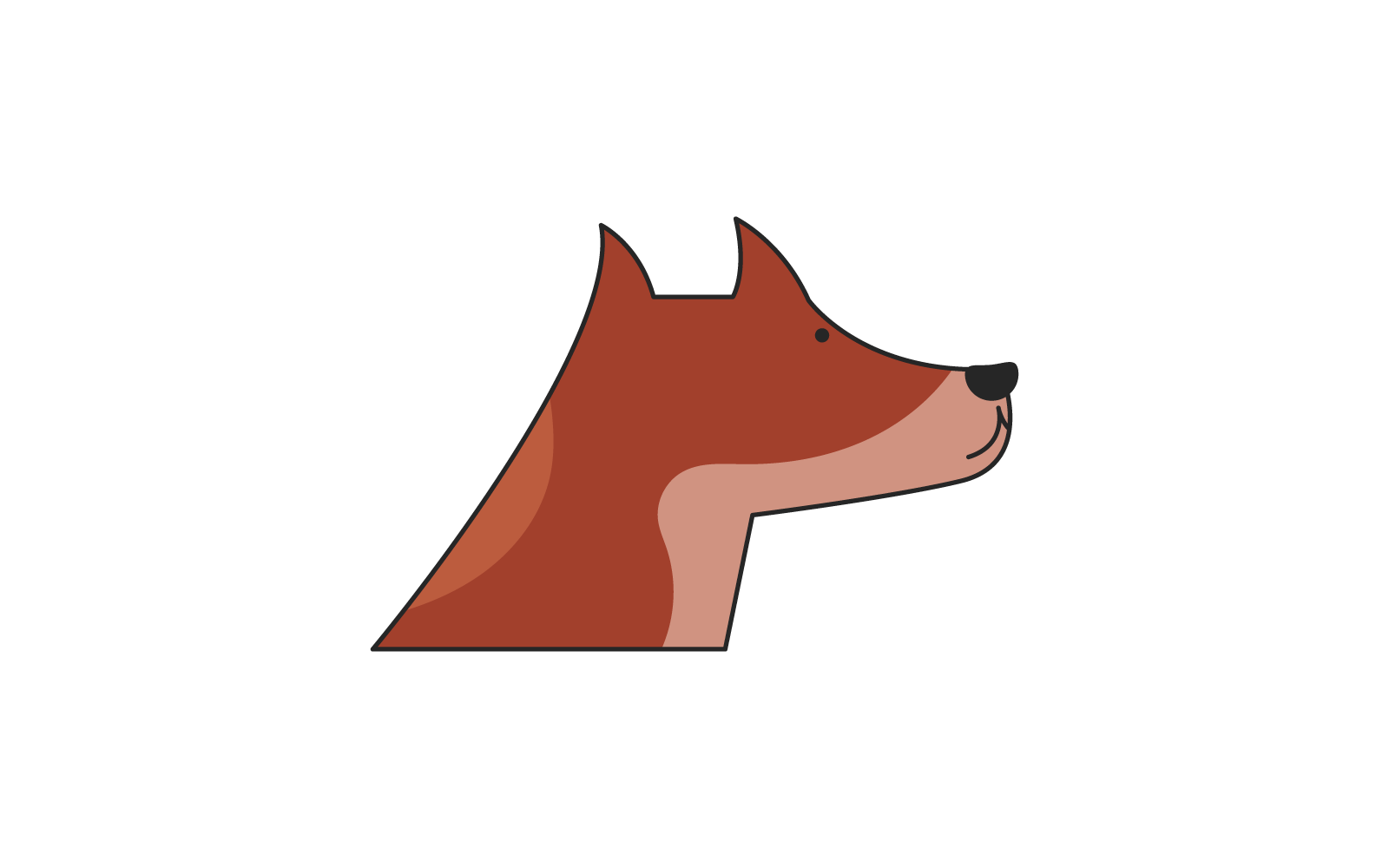 Conception plate d'illustration de logo de chien
