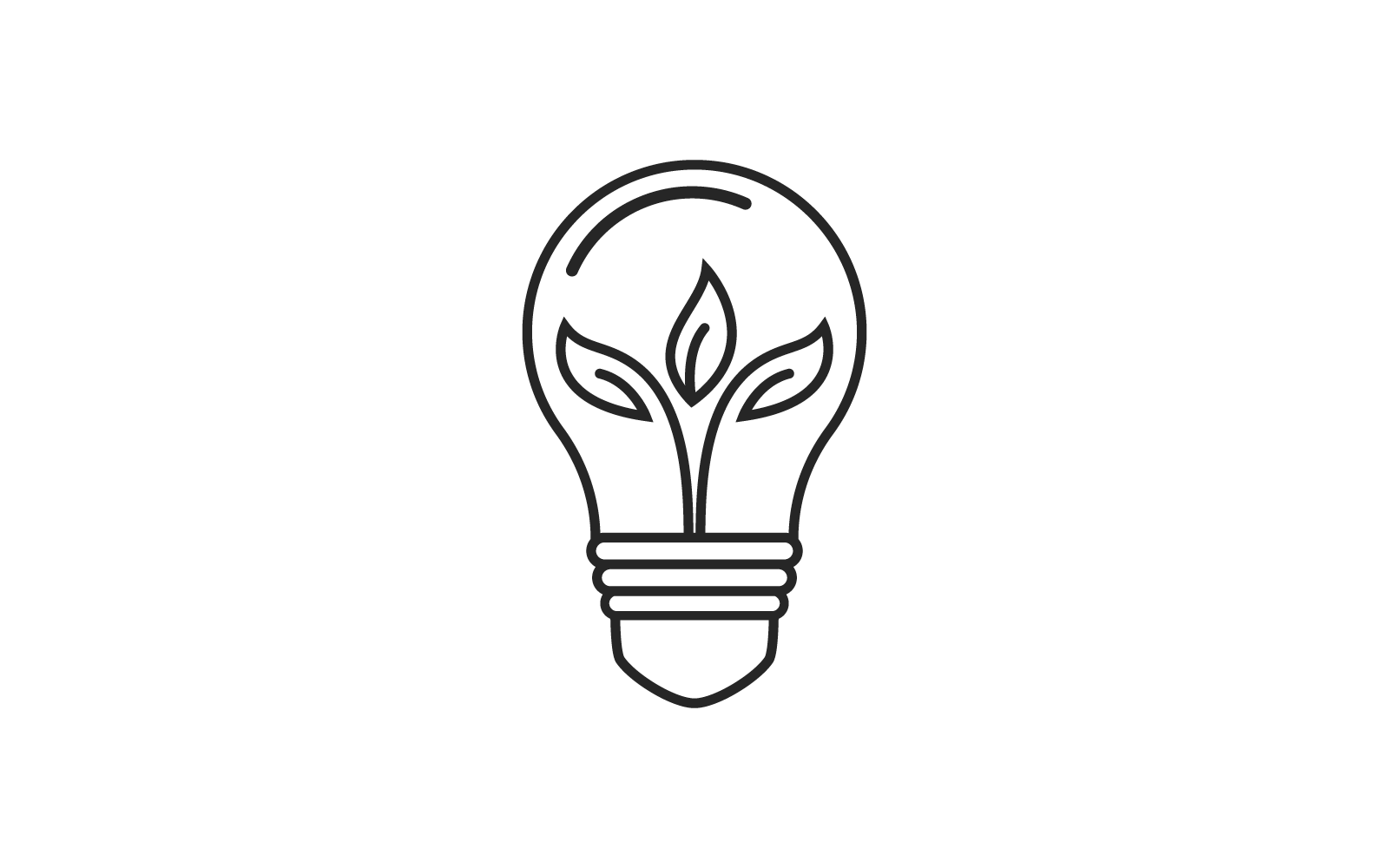 Design plano de vetor de logotipo de lâmpada ecológica