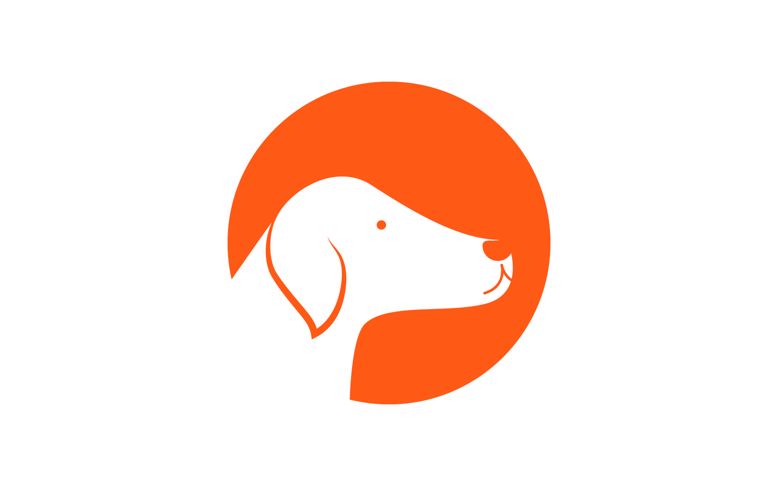 Dog head illustration vector flat design Logo Template